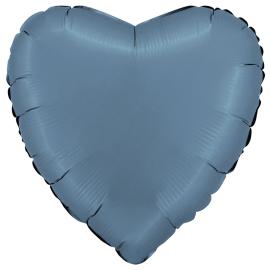 Folieballon Hjerte Satin Blå