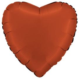 Folieballon Hjerte Satin Murstenrød