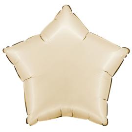 Folieballon Stjerne Satin Cremefarvet