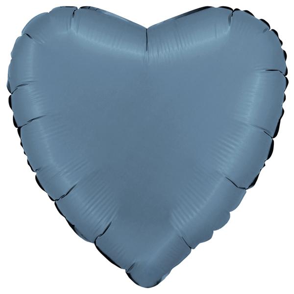 Folieballon Hjerte Satin Blå