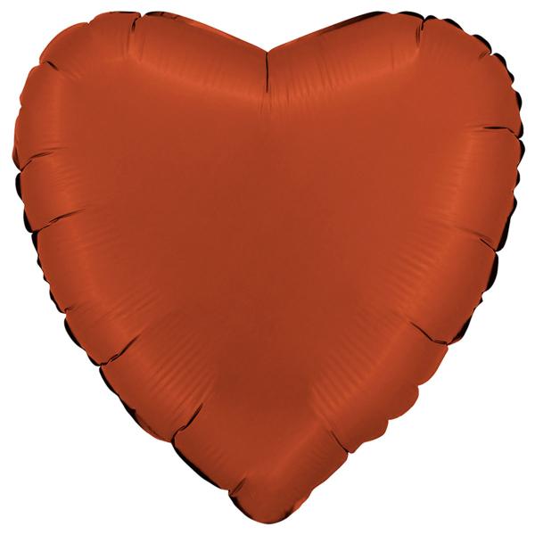Folieballon Hjerte Satin Murstenrød
