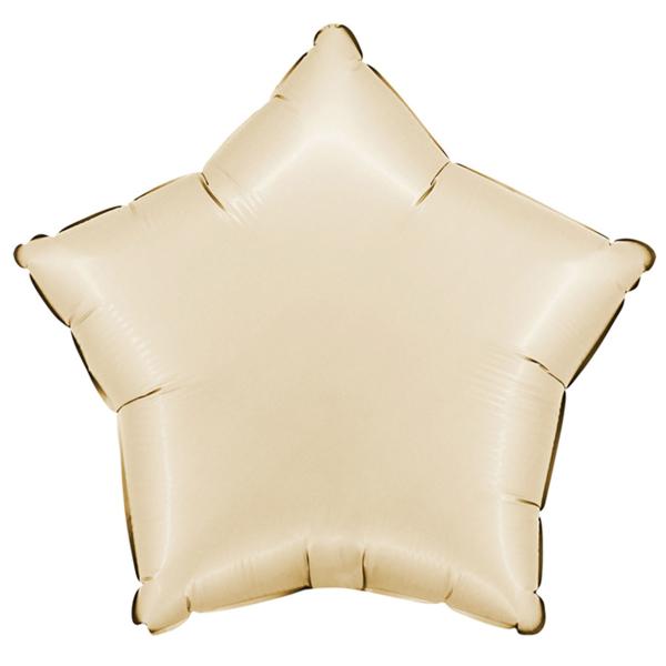 Folieballon Stjerne Satin Cremefarvet