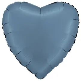 Folieballon Hjerte Satin Bl&aring;