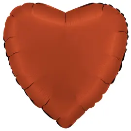 Folieballon Hjerte Satin Murstenr&oslash;d