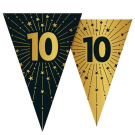 Vimpelguirlande med Stjerner og Tallet 10