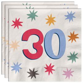 Servietter med Stjerner 30 år 20-pak