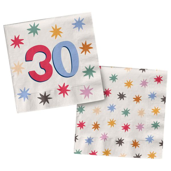 Servietter med Stjerner 30 år 20-pak