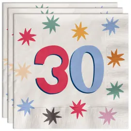 Servietter med Stjerner 30 år 20-pak