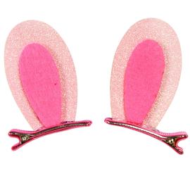 Kanin&oslash;rer med H&aring;rklemmer Lyser&oslash;d 4x7 cm 2-pak