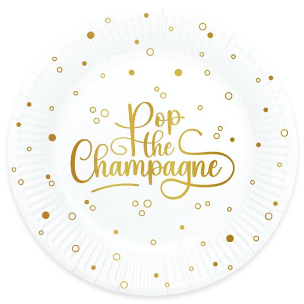 Paptallerkener Pop the Champagne 8-pak