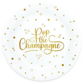 Paptallerkener Pop the Champagne 8-pak