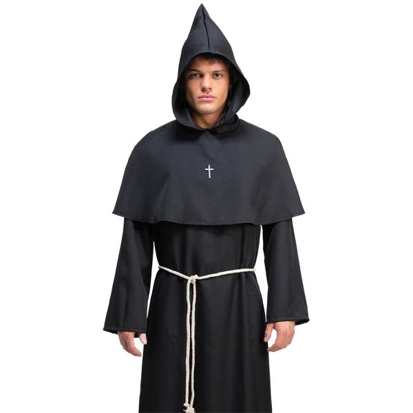 Middelalder Munk Sort Kostume