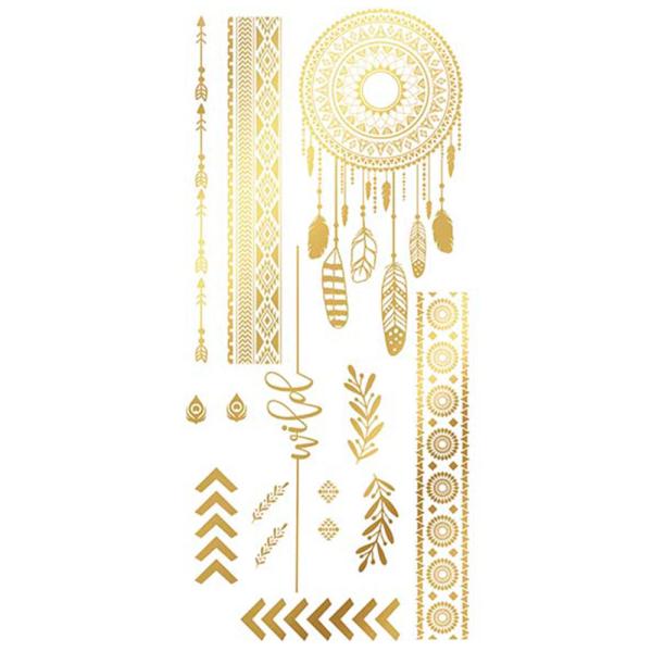 Semi-Permanent Tatoveringer Hippie Guld