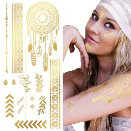 Semi-Permanent Tatoveringer Hippie Guld