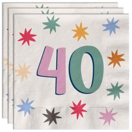 Servietter med Stjerner 40 år 20-pak