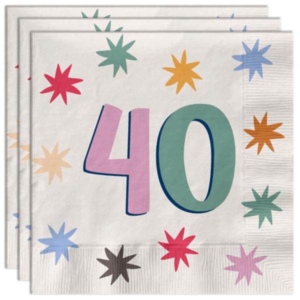 Servietter med Stjerner 40 år 20-pak