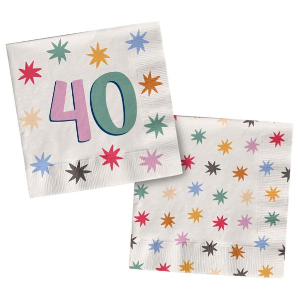 Servietter med Stjerner 40 år 20-pak