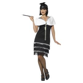 Flapperkjole Kostume med Sjal Medium