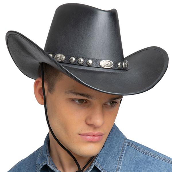 Cowboyhat Kunstlæder Sort