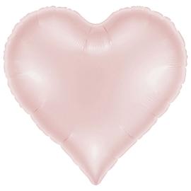 Folieballon Hjerte Satin Pastelpink 37 x 36 cm