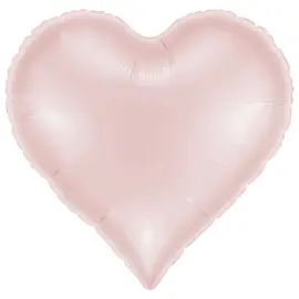Folieballon Hjerte Satin Pastelpink 37 x 36 cm