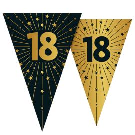 Vimpelguirlande med Stjerner og Tallet 18