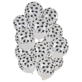 Prikkede Balloner Sort & Gennemsigtig