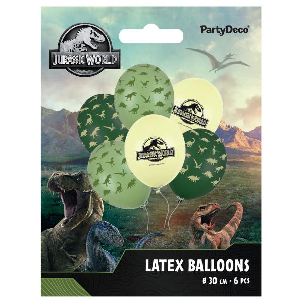 Jurassic World Latexballoner 30 cm 6-pak