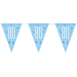 Flagguirlande 80 &Aring;r Bl&aring; & S&oslash;lv
