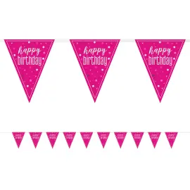 Happy Birthday Vimpelguirlande Cerise 2,74 m