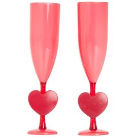 Champagneglas med Hjerte 2-pak