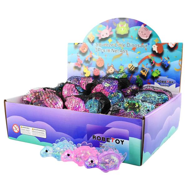 Squeeze Legetøj Stegosaurus 7 cm 3-pak
