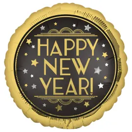 Happy New Year Folieballon Guld
