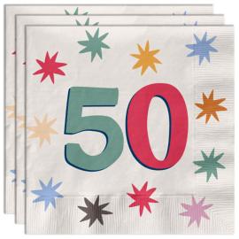 Servietter med Stjerner 50 år 20-pak