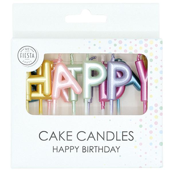 Bogstav Lys Happy Birthday Perlemor 2,7 cm