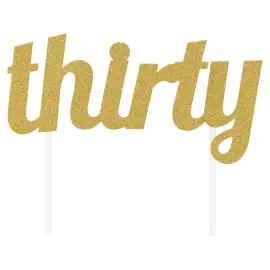 Glitrende Kagedekoration Thirty Guld