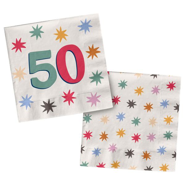 Servietter med Stjerner 50 år 20-pak