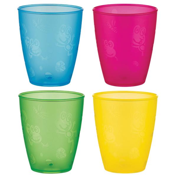 Plastglas Frøer 300 ml 4-pak