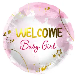 Folieballon Welcome Baby Girl