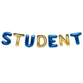 Ballonguirlande Student Guld/Blå