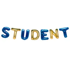 Ballonguirlande Student Guld/Bl&aring;