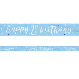 Happy 21th Birthday Banner Bl&aring;t & S&oslash;lv