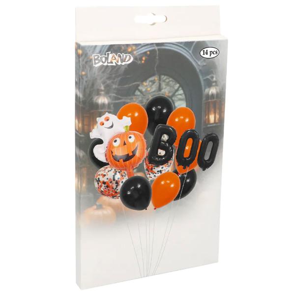 Ballonsæt Halloween BOO Orange/Sort