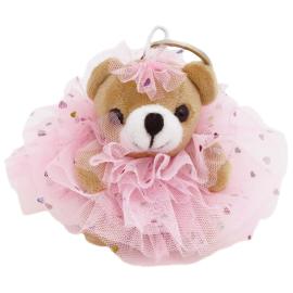 N&oslash;glering Bj&oslash;rn med Lyser&oslash;d Nederdel 9 cm