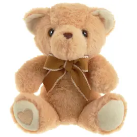 Lysebrun Bamse med Sl&oslash;jfe 21 cm