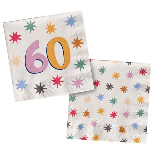 Servietter med Stjerner 60 år 20-pak