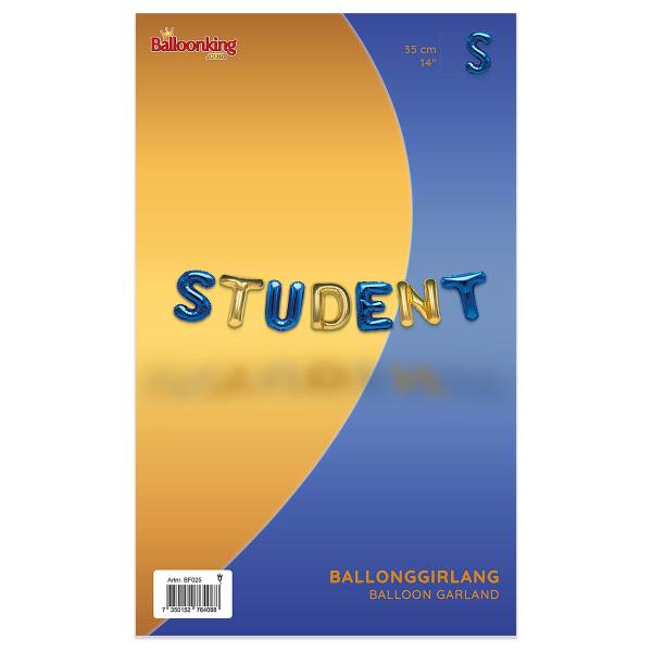 Ballonguirlande Student Guld/Blå