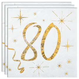 Kaffeservietter 80 År Sparkle