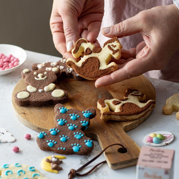 Bjørn/Gyngehest Småkageudstikkere/Bageskabeloner 6-pak