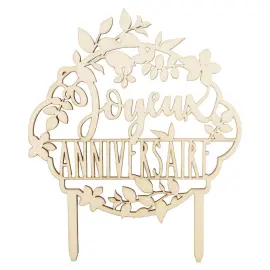 Cake Topper Joyeux Anniversaire Træ